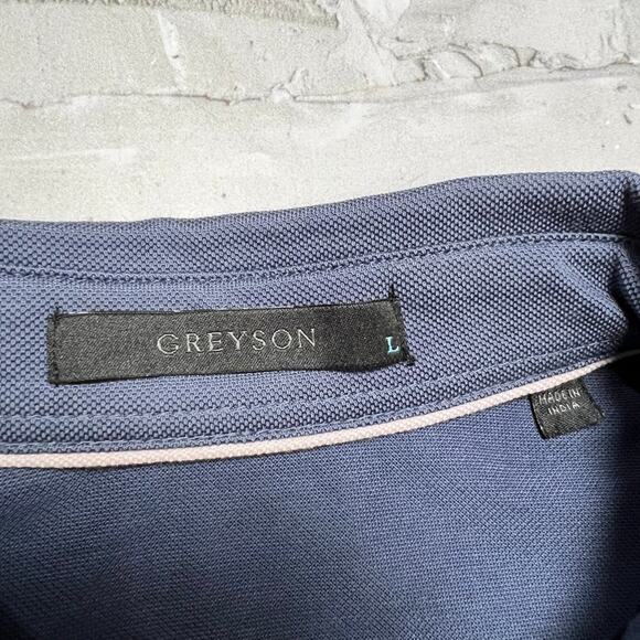 Greyson Omaha Golf Polo Mark Messier Foundation SIZE L Blue Short Sleeve Shirt - Picture 4 of 13